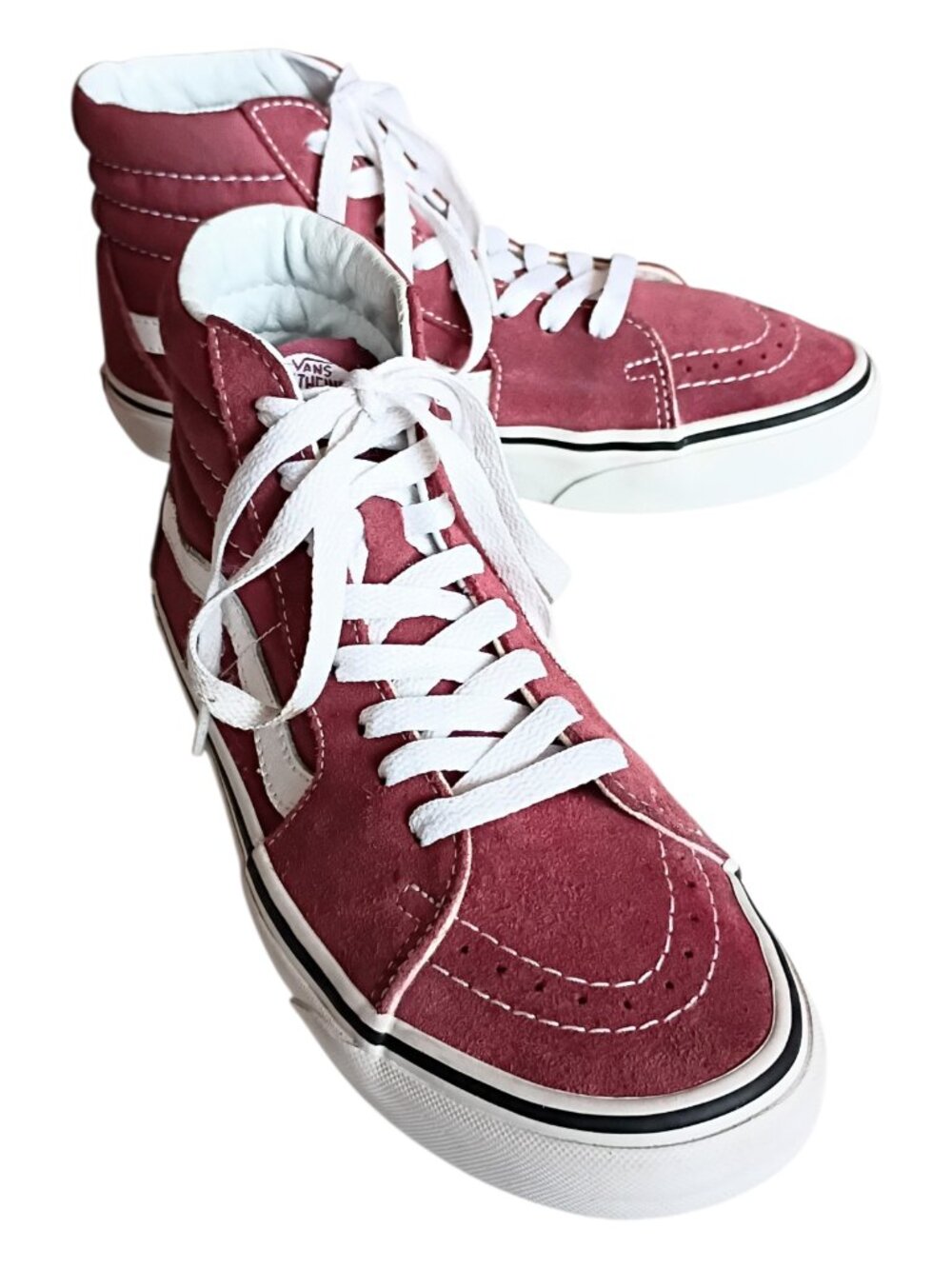 VANS Sk8 Hi Sneakers Burgundy Maroon Suede &  Canvas Sz 8 (Women) 6.5 (Men)